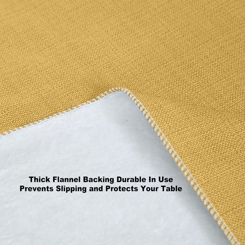 Lintex Cafe Hotel Linen Look Vinyl Flannel Backed Tablecloth, Heavyweight 4 Gauge, 60 x 84 Inch Rectangle, Gold Indoor Outdoor Waterproof Wipe Clean Table Cover - Image 5